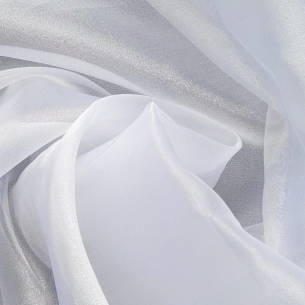 Moonfarm 19 Colors To Choose from High Gloss Organza Fabric 5m X Width 150cm Handicraft Color Plain Cloth (white)