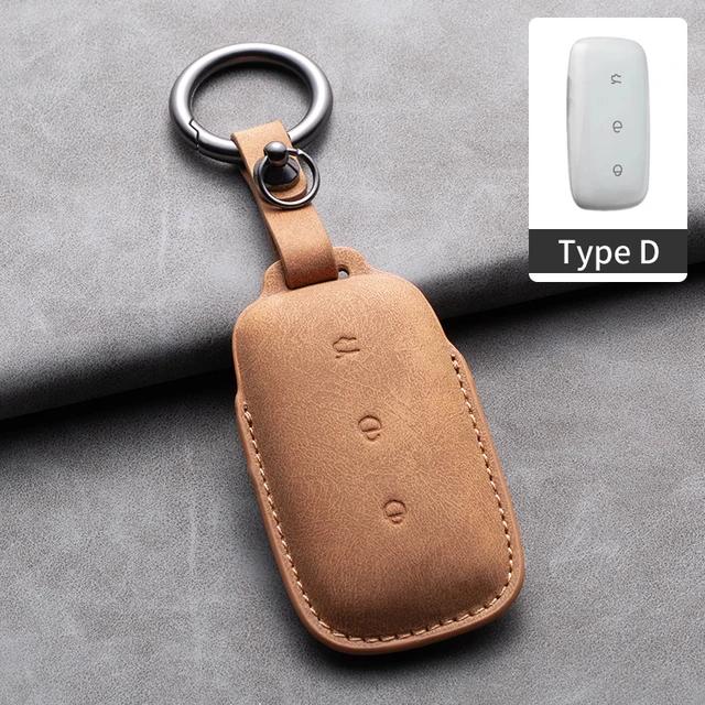 Leather Car Remote Key Case Cover for Geely Galaxy L7 2023 L6 MAX 1.5T Plus AIR PRO Suede Car Key Fob Shell Keychain