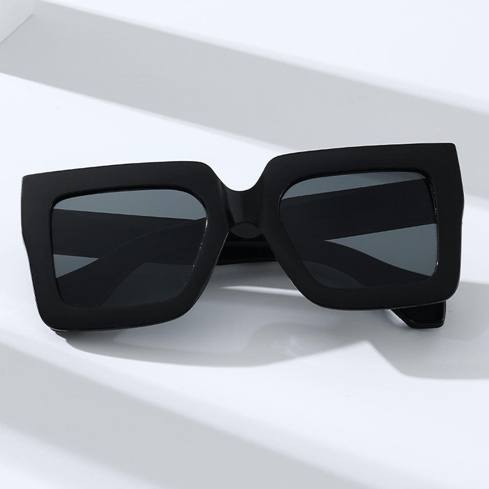 Lunettes de soleil fashion à monture large pour un style haut de gamme pour femmes, lunettes de soleil carrées polyvalentes anti-ultraviolets, best-sellers pour la photographie de rue pour hommes