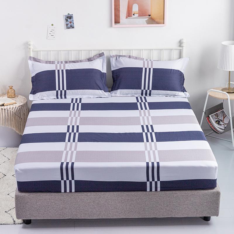 1 skin-friendly Bed Cover  cotton  Printing fitted sheet with elastic band, single/queen/king size (without pillowcases)