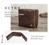 Black Angel RFID Anti-theft Men's Tri-fold Leather Wallet with Multiple Card Slots