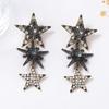 Błyszczące Kryształowe Cyrkonie Gwiazdki Wiszące Kolczyki Dla Kobiet Modna Biżuteria na Imprezę Świąteczną Prezenty