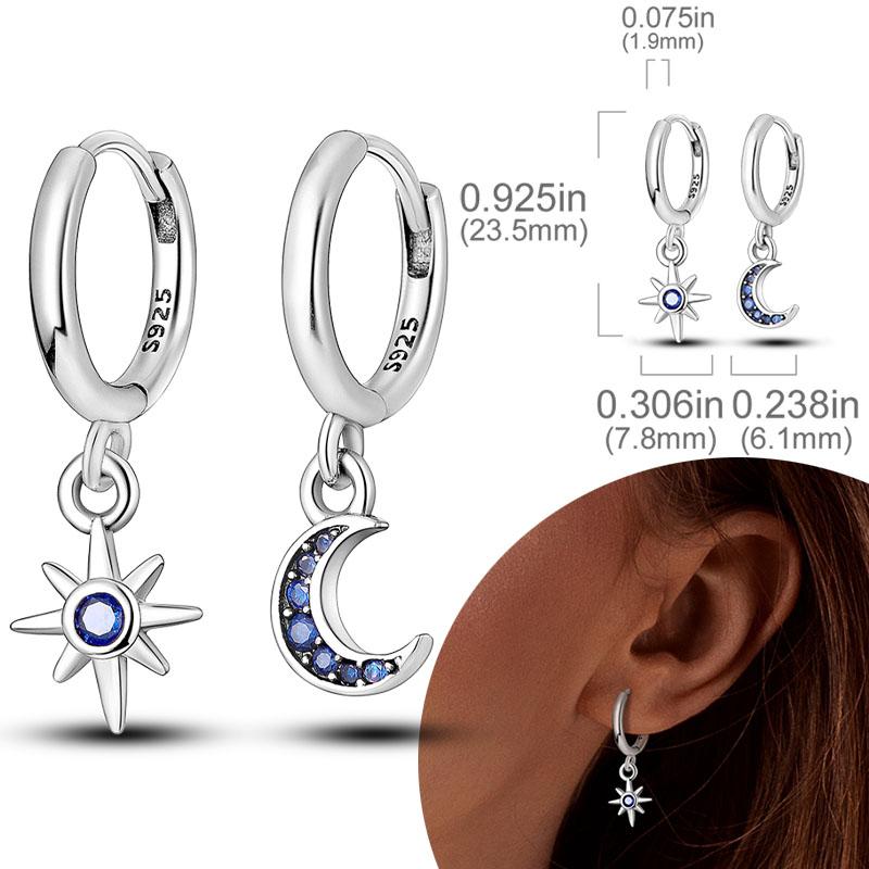 Women Earring 925 Silver Hoop Earrings Love Heart Butterfly Drop Earring Stud For Women Girls Party Jewelry Gifts