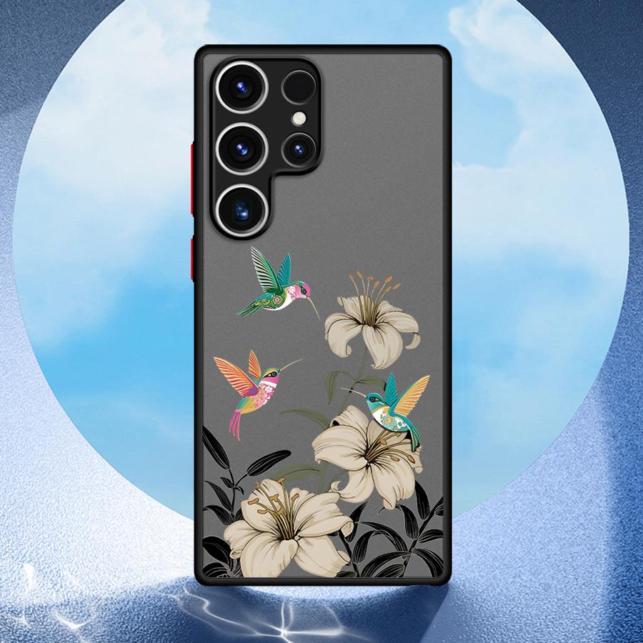 Cartoon Leaf Flowers Funda Back Phone Cover Case for Samsung Galaxy S26 S20 FE S24 Plus S21 S22 S25 Ultra Note 20 Ultra 10+ S23