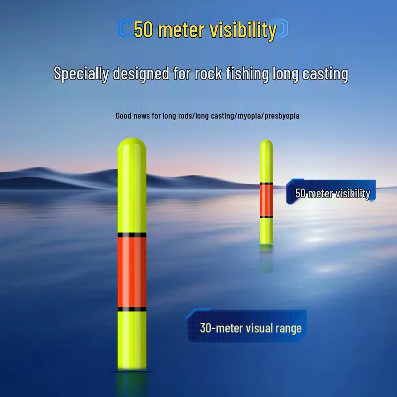 Rock Fishing Rod Sliding Float: Luminous Long Cast, Color-Changing Electronic Bite Indicator for Day & Night Use