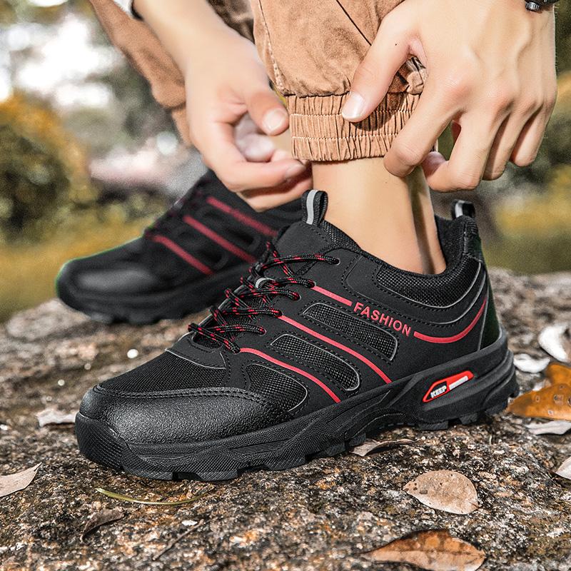 Hiking Shoes Men Anti-slip Low-top Outdoor Sports Shoes Men Lace-up Comfortable Soft Breathable Casual Sneakers Shoes Men