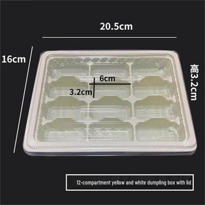 Disposable 12-Compartment Dumpling Packaging Box with Lid