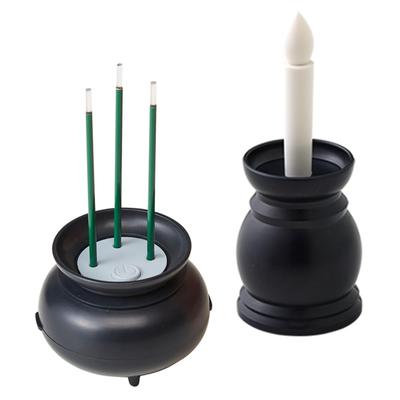 Aimedia LED Candle + LED Incense - Flameless, Battery Operated, for Buddhist Altars, Fire Prevention, Automatic Shut-off, Safe Even If Tipped Over, Su