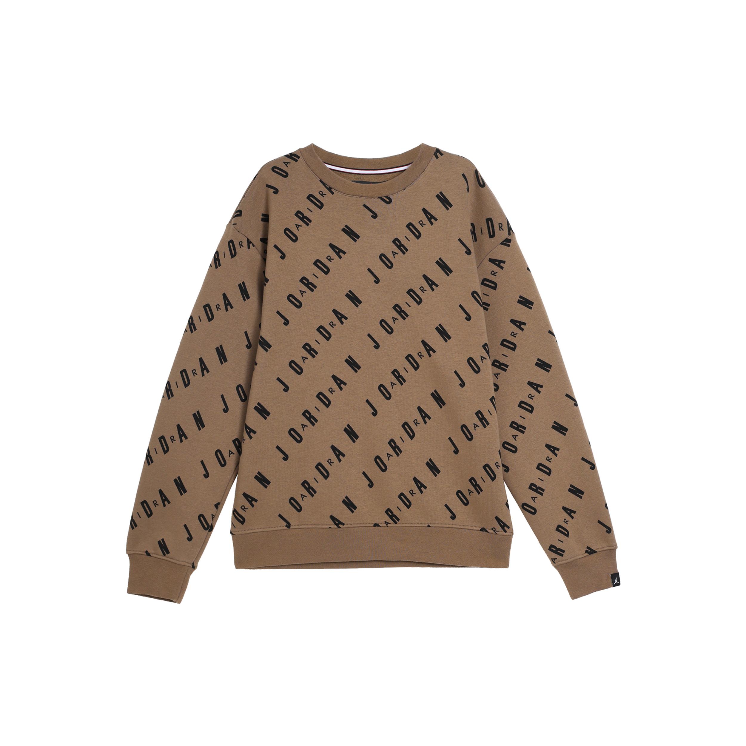 Jordan Sweatshirts Men s Brown Crew Neck Moderate Regular DX9174-274 XXL