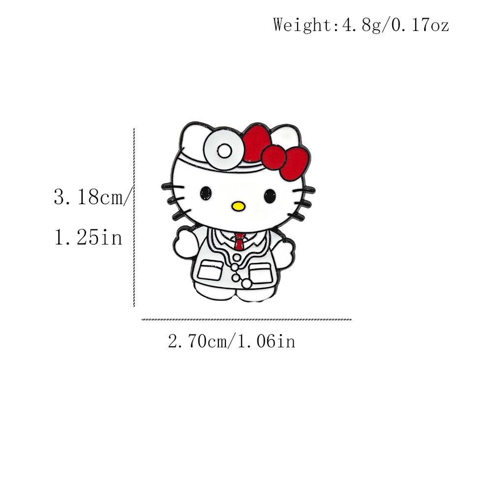 Cute KT Cat Brooch: Cartoon Metal Badge & Alloy Pin with Drip Glaze