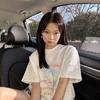 Pure Cotton American White Short-sleeved T-shirt Women's Summer New Loose Large Size Fat MM Design Sense Niche Trendy Top