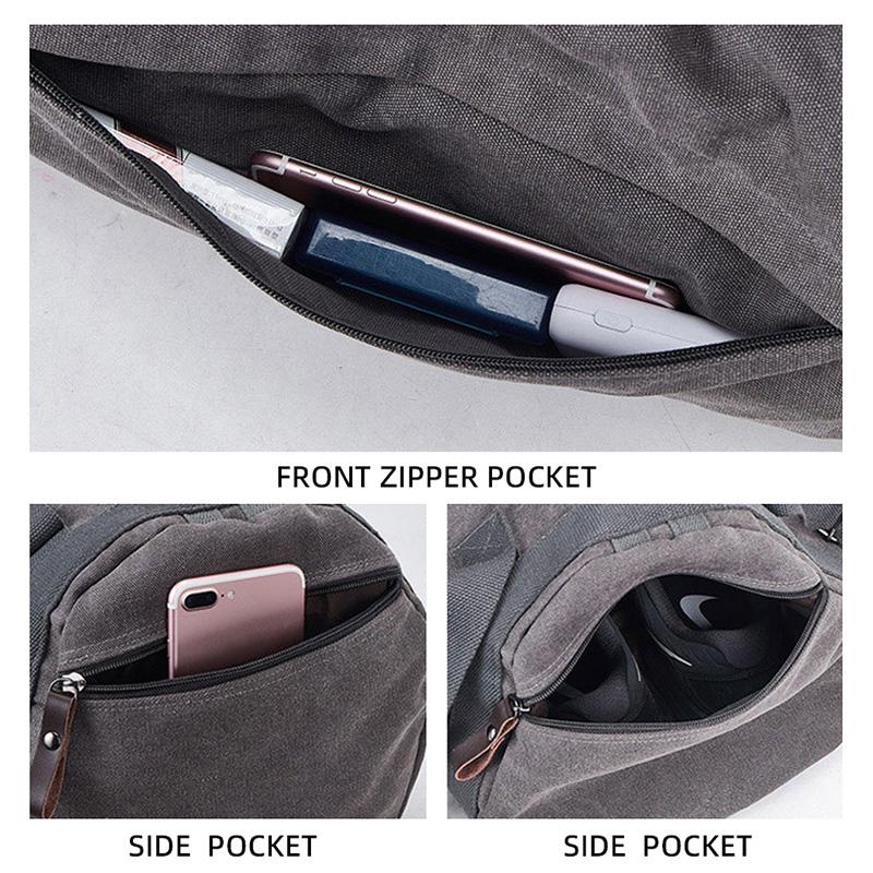 Modische Handtasche, Outdoor-Sportrucksack, großvolumige Canvas-Multifunktions-Reiseaufbewahrungstasche, Unisex-Beuteltasche