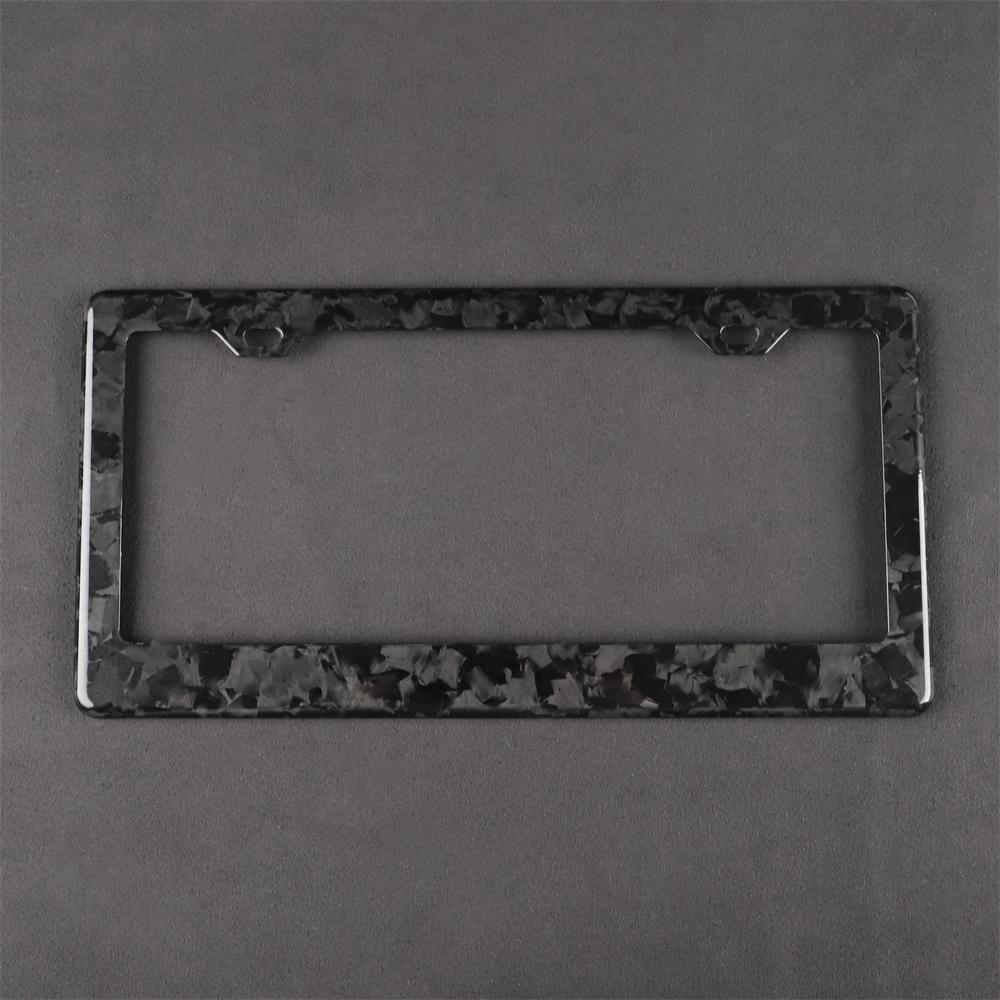 Real Forged Carbon Fiber License Plate Frame Car External Decoration 12.4x 6.2in