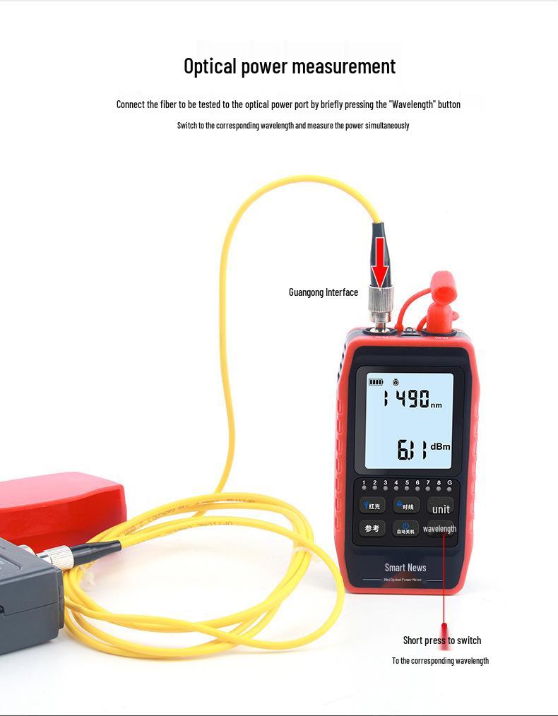 Shrew NF-908L Rechargeable Optical Power Meter & Red Light Pen Fiber Optic Test Tool