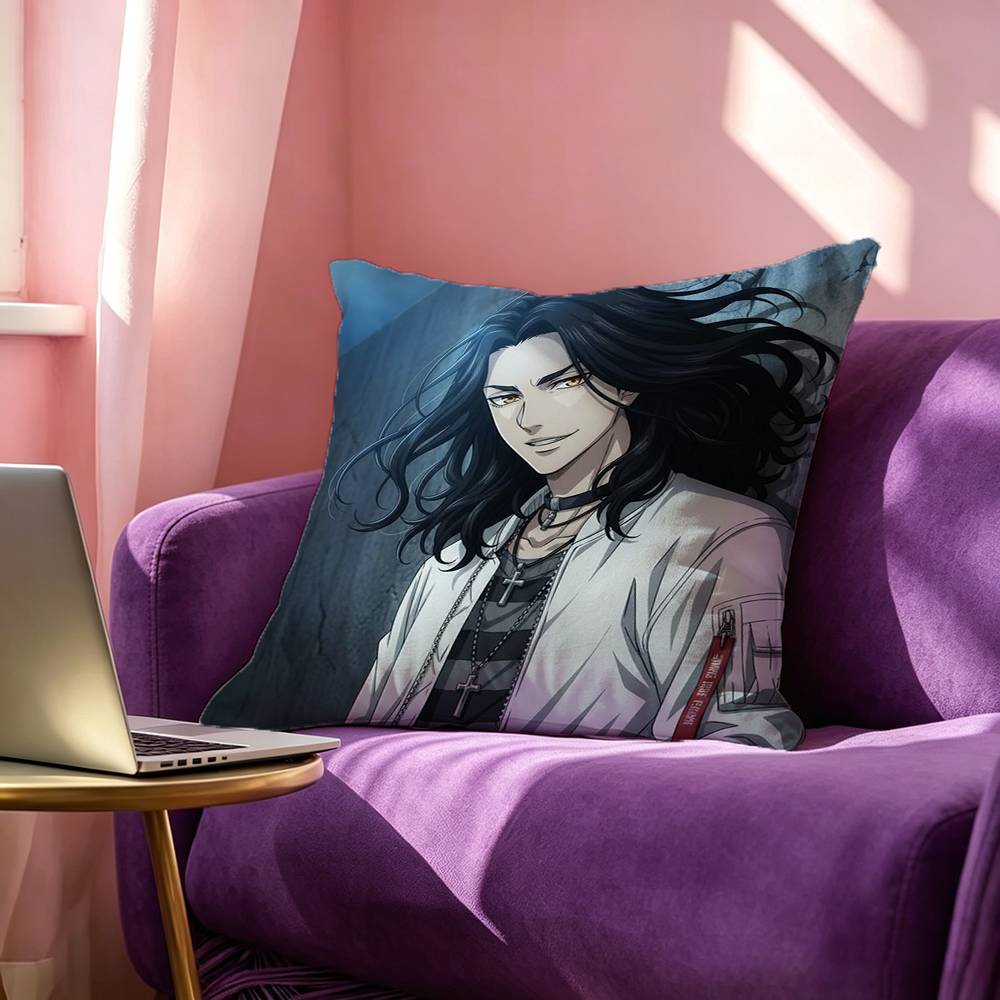 B-Baji Keisuke T-Tokyo Revengers Pillow Case Square Double-Sided Sofa Cushion Cover Bedroom Bedside Pillow