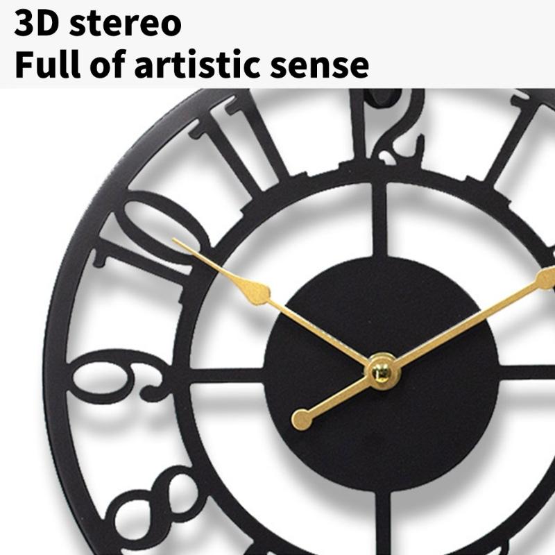 Industrial Themed 12Inch Rusts Resistant Metal Wall Clock Quiet Not Ticking Movement For Home Office Cafes Decoration
