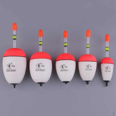 Bobbers de pesca luminosos, 5 peças, espuma de eva, flutuadores 10g-100g, 10-50g