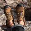 New winter outdoor men's shoes casual shoes outdoor platform hiking shoes large size hiking first layer cowhide