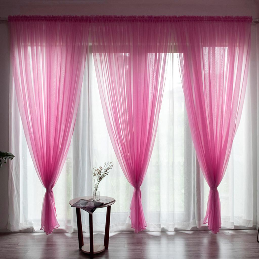 Leaves Sheer Curtain Tulle Window Voile Drape 1 Panel Fabric