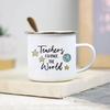 It Takes A Big Heart To Shape Little Minds Teacher Enamel Mug Creative Teacher School Water Cups Coffee Mugs Teachers Day Gifts