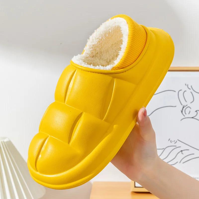Fashion Autumn and winter waterproof cotton slippers, household slippers, household cotton indoor postpartum shoes, plush