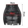 Casual Women PU Leather Skirt Clothes High Waisted Dress Y2K Black Pencil Bodycon for Girl
