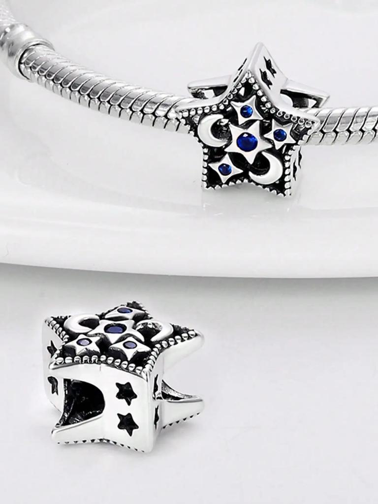 Charms Plata Stars And Moon Beads For Charmsoriginales Bracelet Beads Jewellery Making Women'S Gift