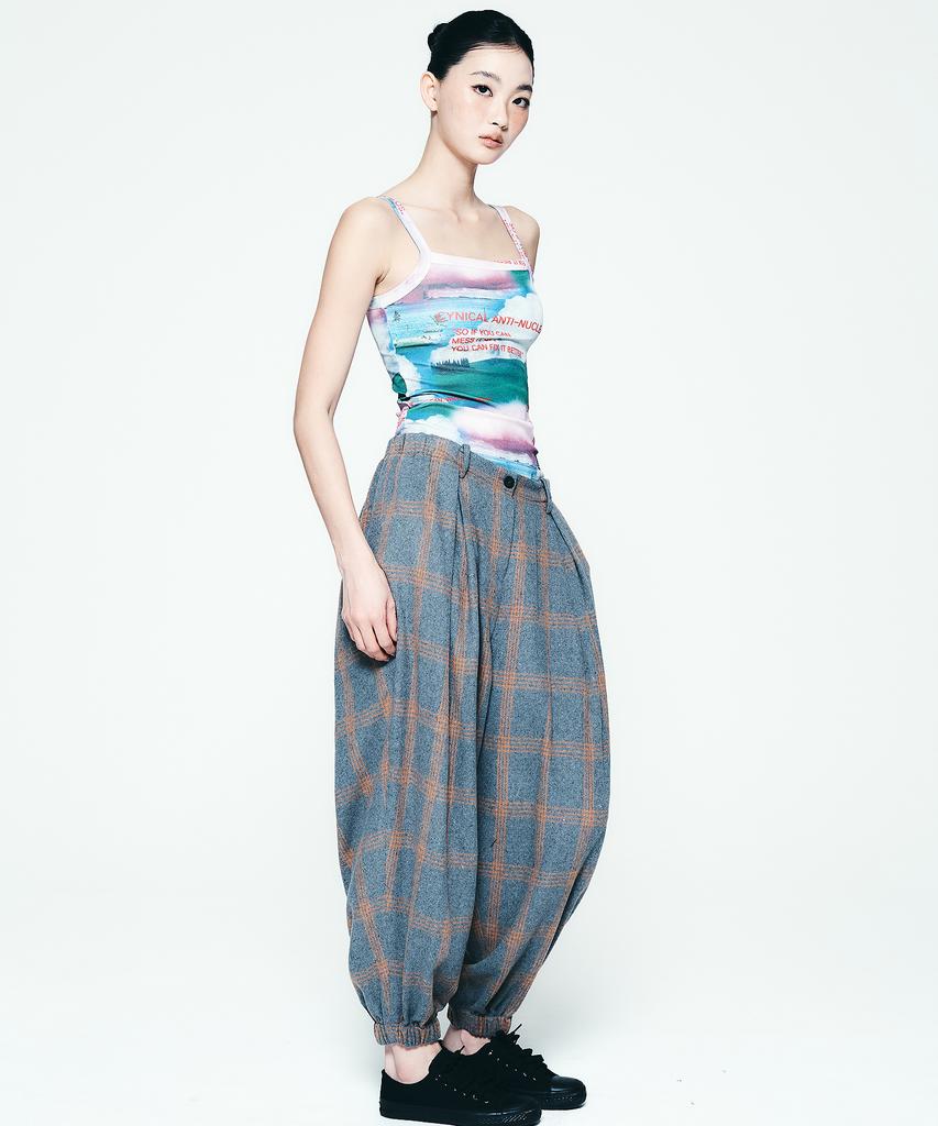 Soipeuyukaen Check Balloon Wool Jogger Pants