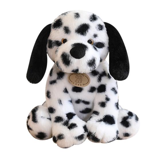 Spotted Dalmatian Plush Toy 25cm Super Soft Stuffed Dog Huggable Sitting Pose Cuddly Dog Plushie Gift for Girls Boys