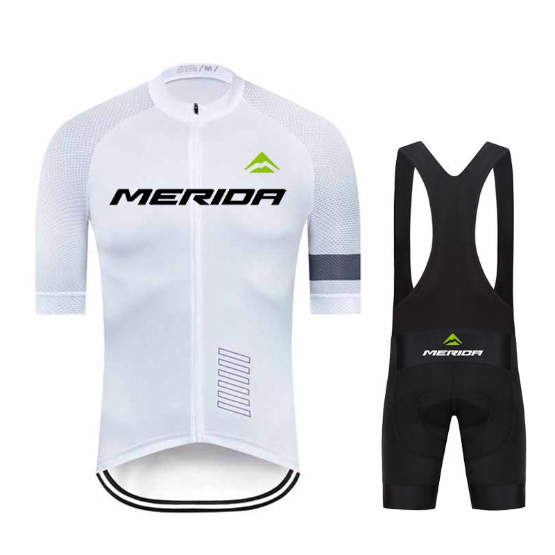 Men Summer Merida Short Sleeve Cycling Jersey Set MTB Maillot Ropa Ciclismo Bicycle Wear Breathable Cycling Clothing