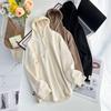 Large Size Women's Spring Hooded Sweatshirt - Slimming Irregular Loose Fit