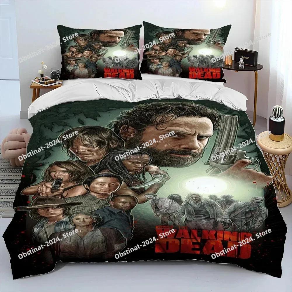 Horror TV The Walking Dead Lincoln Comforter Bedding SetDuvet Cover Bed Set Quilt Cover PillowcaseKing Queen Size Bedding Set