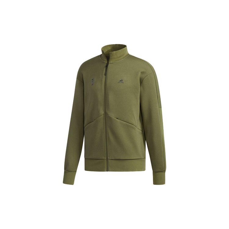 Adidas Jackets Men's Basic Green Stand Collar Moderate Instructor DM5190