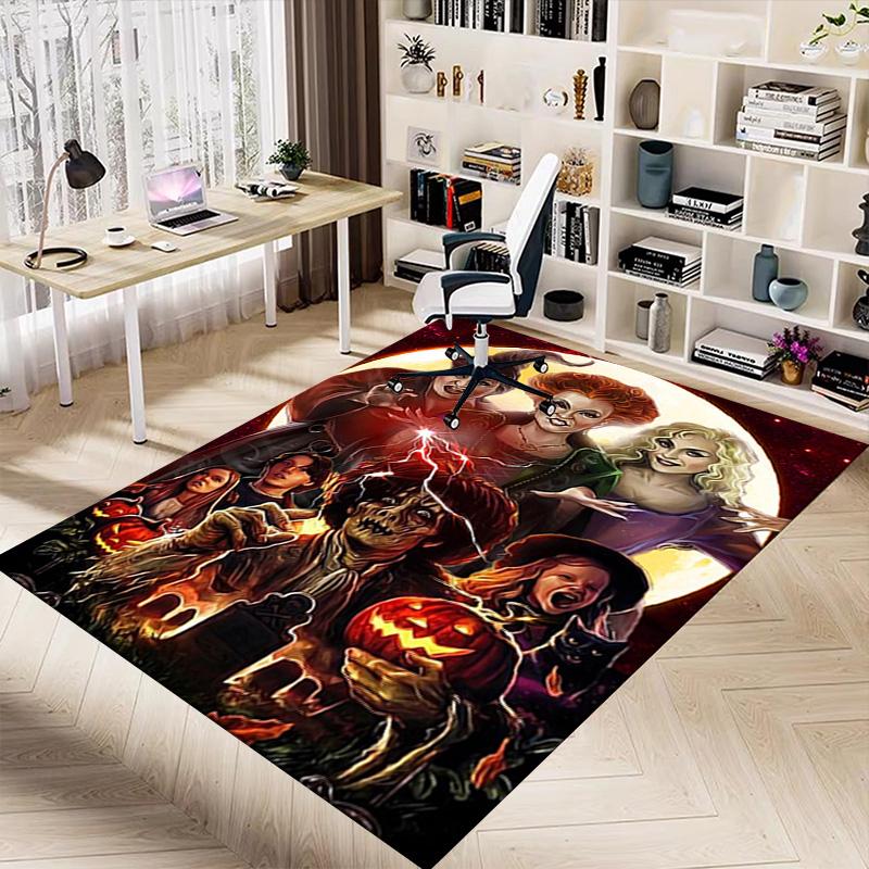 1pc Halloween Night Horror Carpet for Playroom Bedroom Living Room Sofa Home Decor,kids Game Area Rug Non-slip Floor Mat Y826141