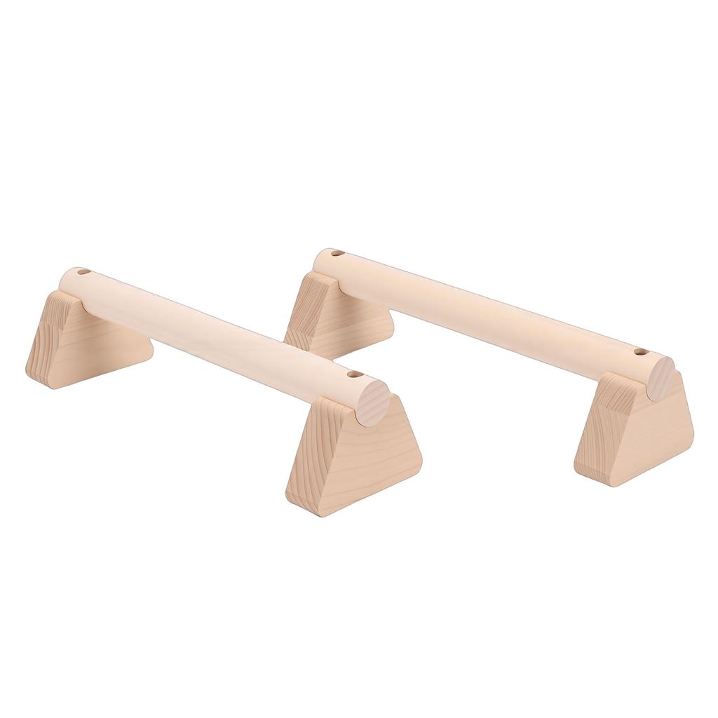 2Pcs Beech Wood Push Up Bars Stand Wooden Balance Beam Exercise Equipment for Home Use 25cm 9.8in