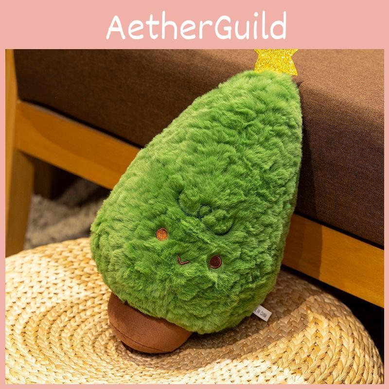 35cm Christmas Green Tree Plush Pillow Doll For Room And Sofa Decoration