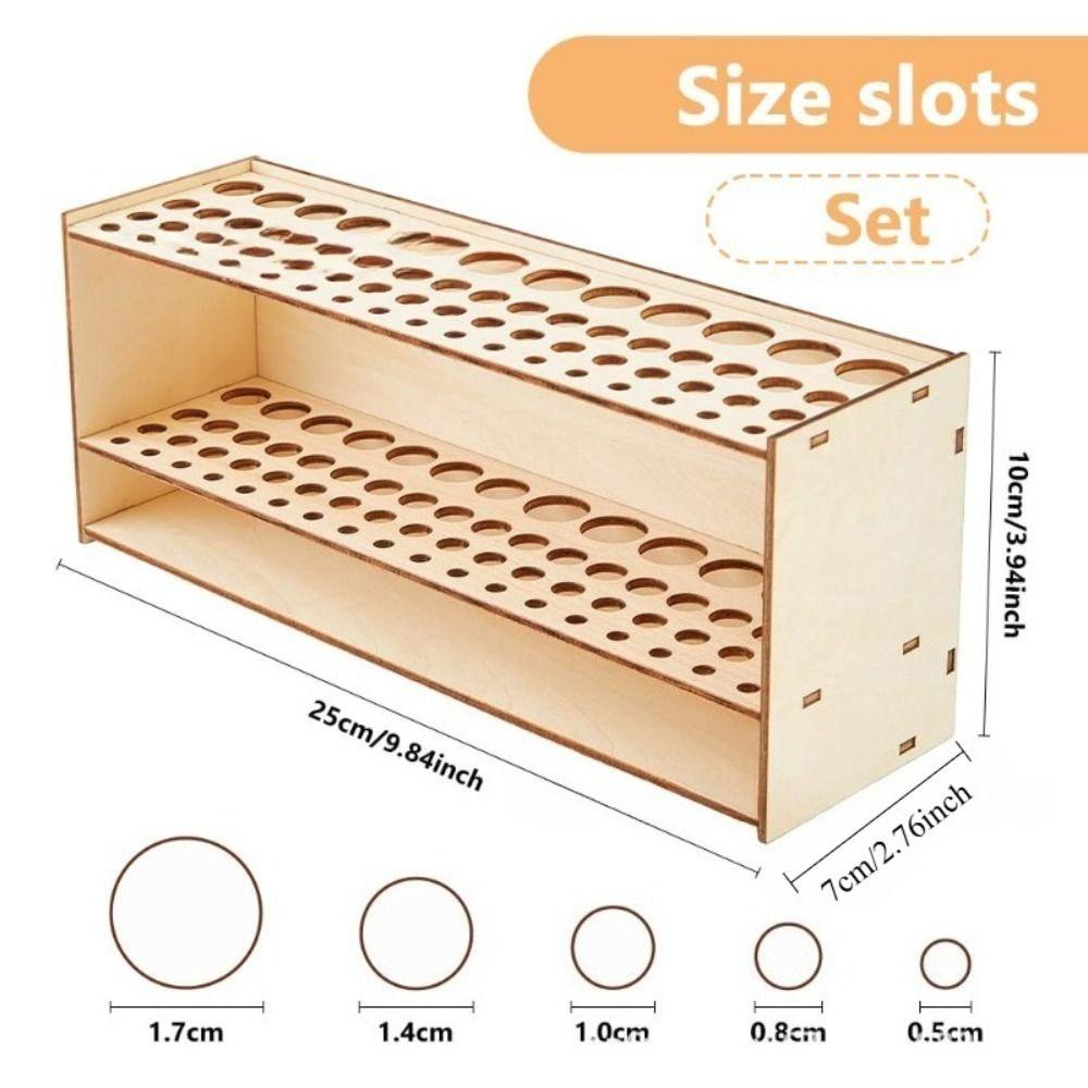 Space Saving Brush Holder Multi Hole Brush Storage Rack New Paintbrush Organizer  Desktop Storage