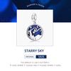 BAMOER 925 Ασημένιο Starry Sky Night Blue σμάλτο κρεμαστό κόσμημα γυναικείο αυθεντικό βραχιόλι