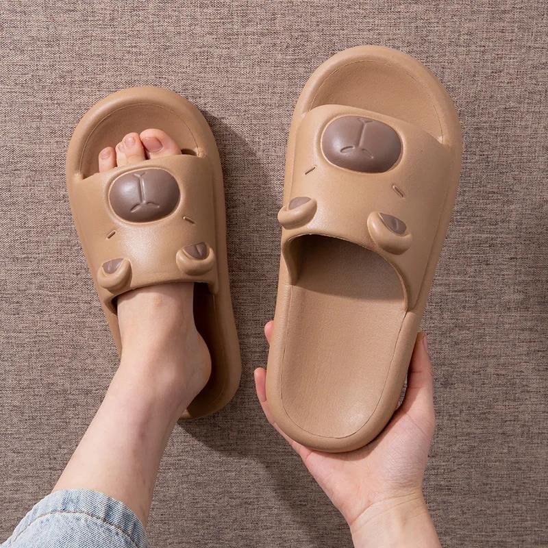 2025 Fashion Funny Soft Capybara Slippers Thick-soled Anti-slip Indoor Sandals EVA Thickened Thick Sole Slipper Beach