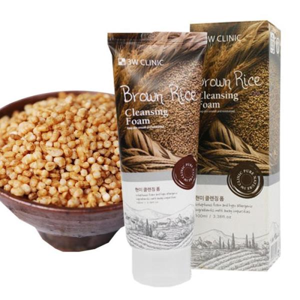 3W Clinic Brown Rice Cleansing Foam 100ml Pure Natural Foam Cleanser (11122923) 1 main product