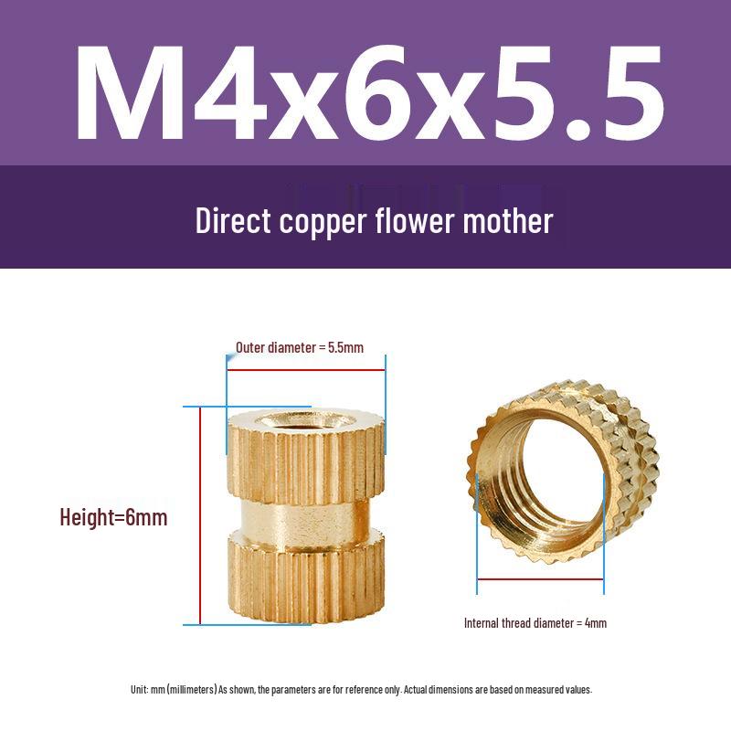 M1-M10 Knurled Brass Heat Insert Nut for Injection Molding