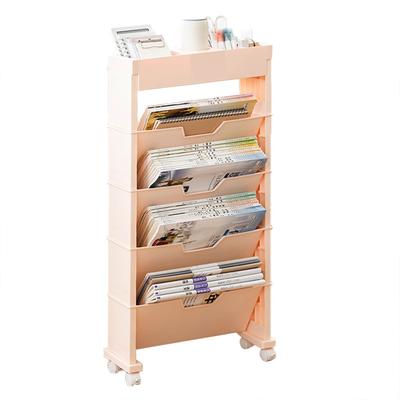 Estantería multicapa para aula con ruedas universales para almacenamiento de libros en sala de estar
