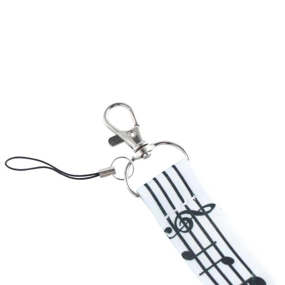 Webbings Ribbon Badge Strap Keys Keychain Music Symbols Lanyard ID Card Pass Hang Rope Badge Holder