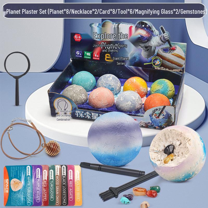 Handmade Archaeological Dig Eight-Planet Gemstone Bracelet Educational Toy
