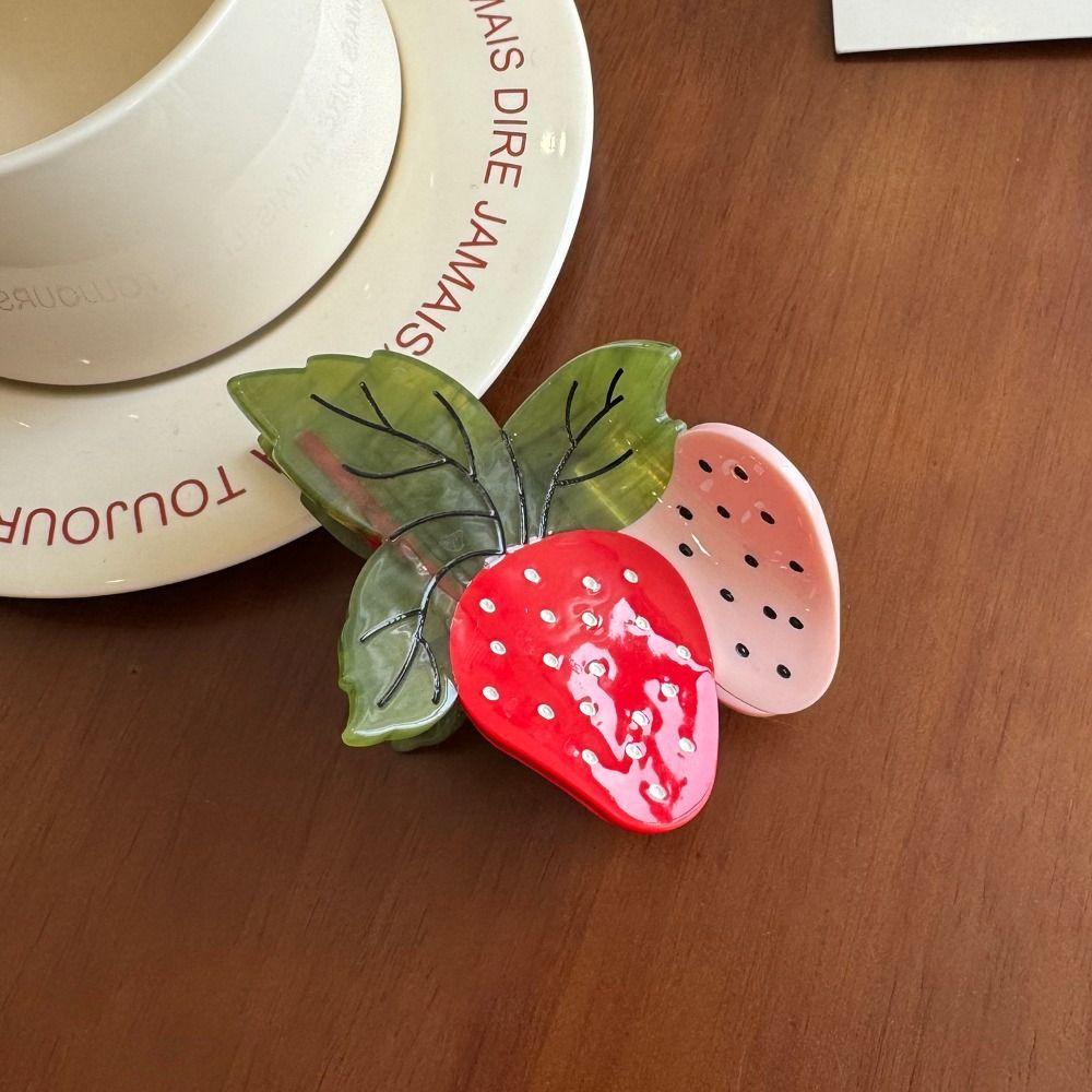 Cute Fruit Acetate Claw Clip Sweet Ponytail Shark Clip Hair Accessories