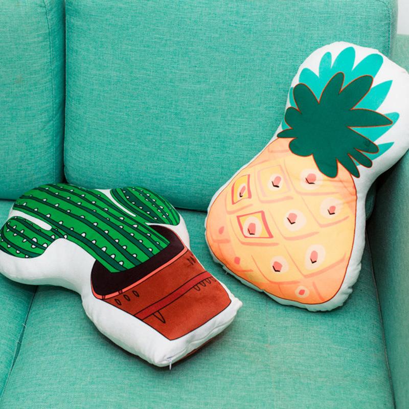 Ins Cactus Pineapple Children'S Bed Sofa Ornament Car Throw Pillow Cushion Plush Toy For Female Birthday Gift