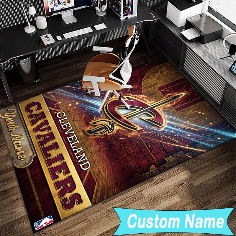 Custom Name Rug Cleveland Cavaliers Logo Area Rug Suitable for Indoor And Outdoor,Carpets for Homes, Offices,Living Rooms,Home Decor,Christmas Gift