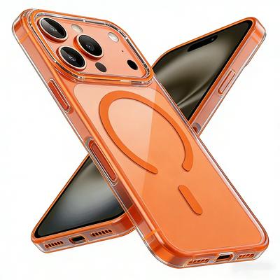 Transparente Handyhülle für iPhone 17 16 15 14 13 Pro Max Plus 17 Air 16e Klar für Magsafe Magnetisches Kabelloses Metalltasten-Cover