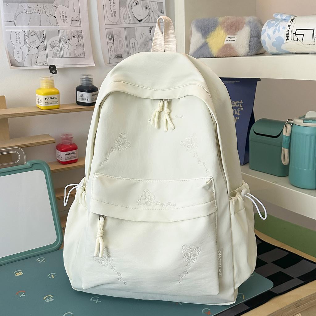 Schoolbag New Japanese Schoolbag Ins Style Niche High Value Candy Color Embroidered Backpack Junior High School Students Lightweight Backpack