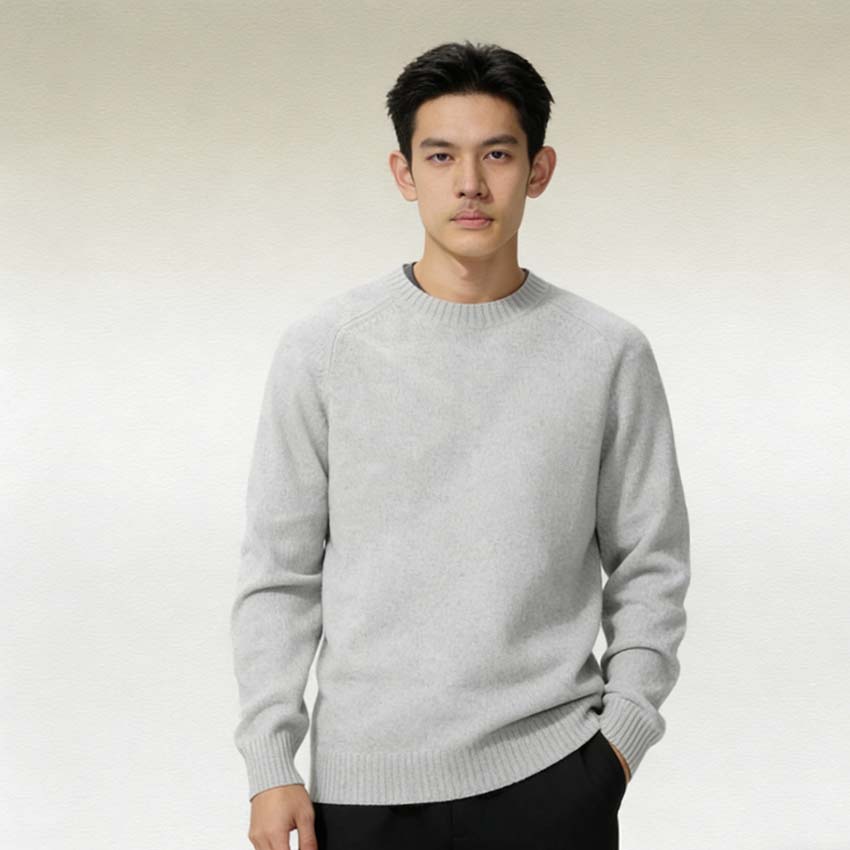 Uniqlo Soft Knit Fabric Round Neck Ribbed Edge Comfortable Simple Solid Color Warm Layering Long Sleeve Sweater Unisex Sweater 478541-02